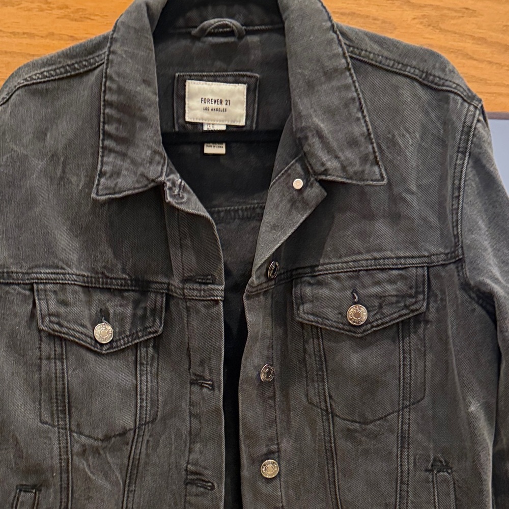 Forever 21 Charcoal Denim Jacket